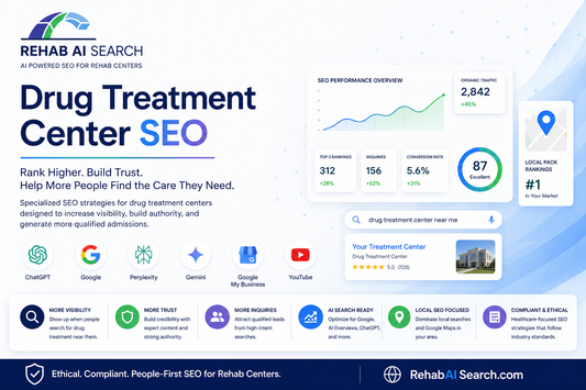 Drug treatment center SEO strategy for Google rankings and AI search visibility