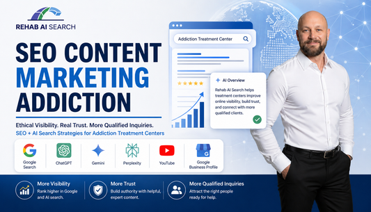 SEO content marketing addiction strategy for rehab centers using Google and AI search.