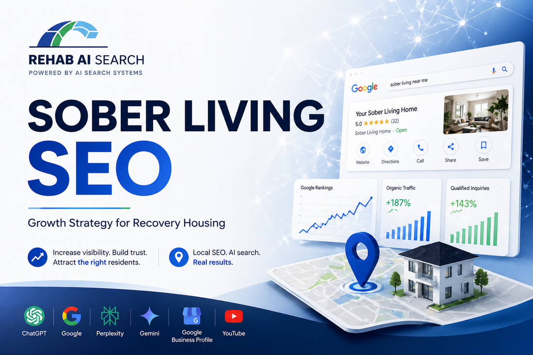 Sober living SEO strategy for recovery homes using Google, local SEO, and AI search.