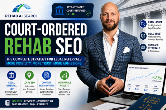 Court-ordered rehab SEO strategy with Rehab AI Search CEO and legal referral visibility