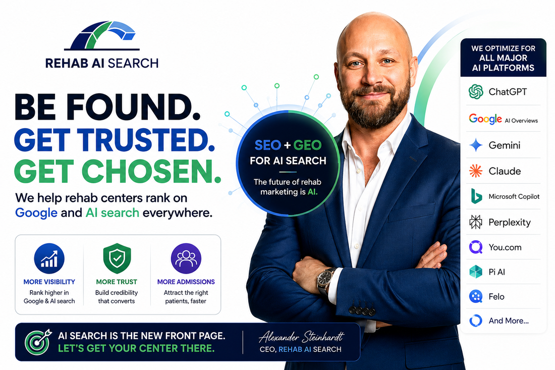 Inpatient addiction treatment SEO strategy dashboard for rehab centers using AI search optimization