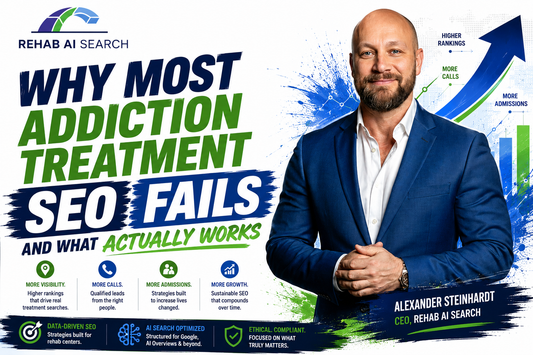 Addiction treatment SEO strategy for rehab centers using Google rankings, AI search, and local SEO visibility