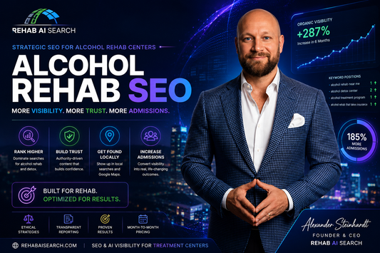 Alcohol rehab SEO search intent map for treatment centers, Google visibility, local rankings, and Rehab AI Search strategy