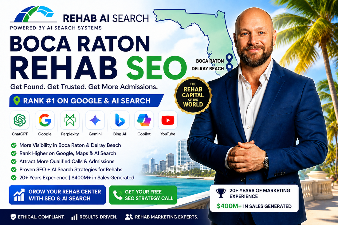 Boca Raton Rehab SEO strategy for treatment centers using Google search, AI search, and local SEO visibility.