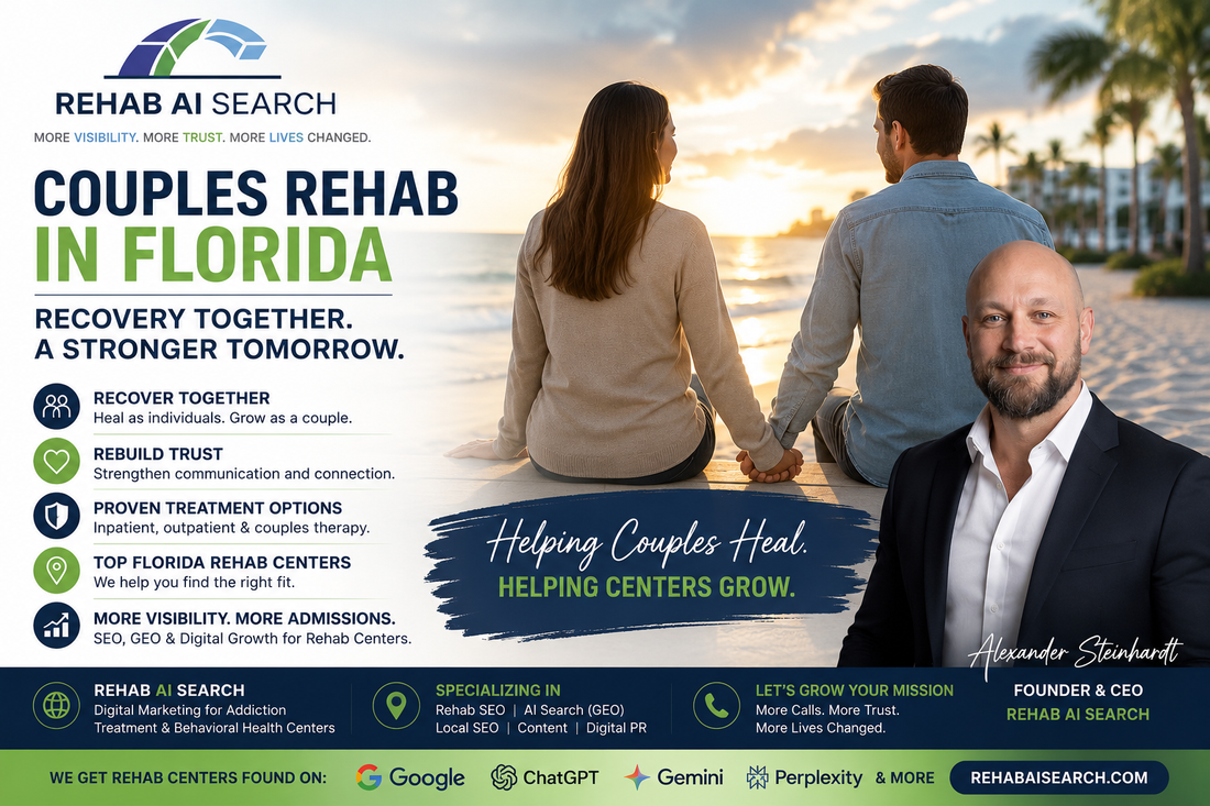 Couple holding hands during addiction recovery in Florida, representing couples rehab, relationship healing, and long-term recovery support.