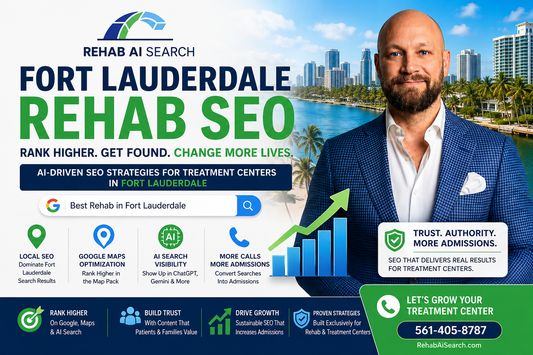 Fort Lauderdale Rehab SEO strategy showing AI search visibility, Google Maps optimization, local SEO, and admissions growth for addiction treatment centers.