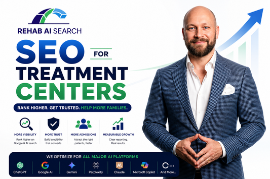 SEO for treatment centers with AI search optimization, Google rankings, and Rehab AI Search founder Alexander Steinhardt