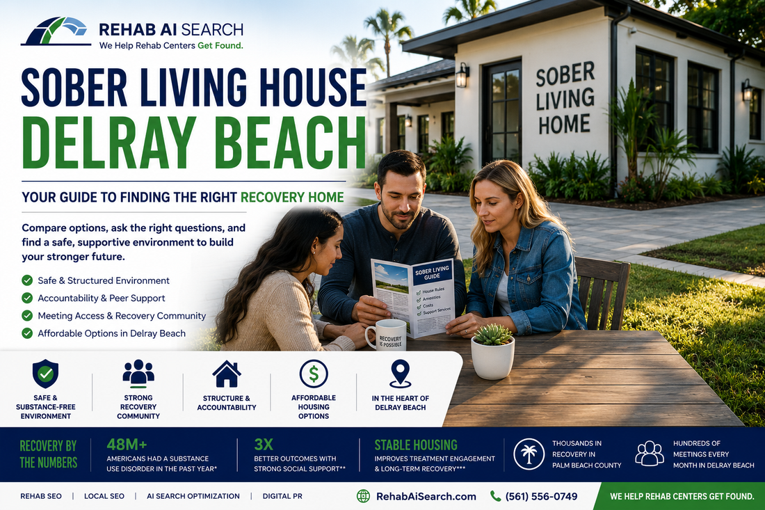 Sober living house Delray Beach guide showing recovery housing options, peer support, accountability, and sober living community resources