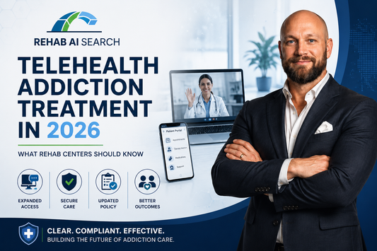 Telehealth addiction treatment 2026 guide covering DEA rules, patient access and rehab center visibility